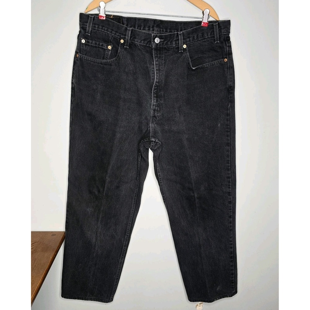 VTG Levis 550 Jeans Mens 40x30 Black Denim Red Tab Relaxed Fit Made in USA Levis